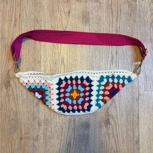 Colorful Crochet Crossbody Belt Bag